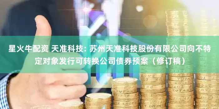 星火牛配资 天准科技: 苏州天准科技股份有限公司向不特定对象发行可转换公司债券预案(修订稿)